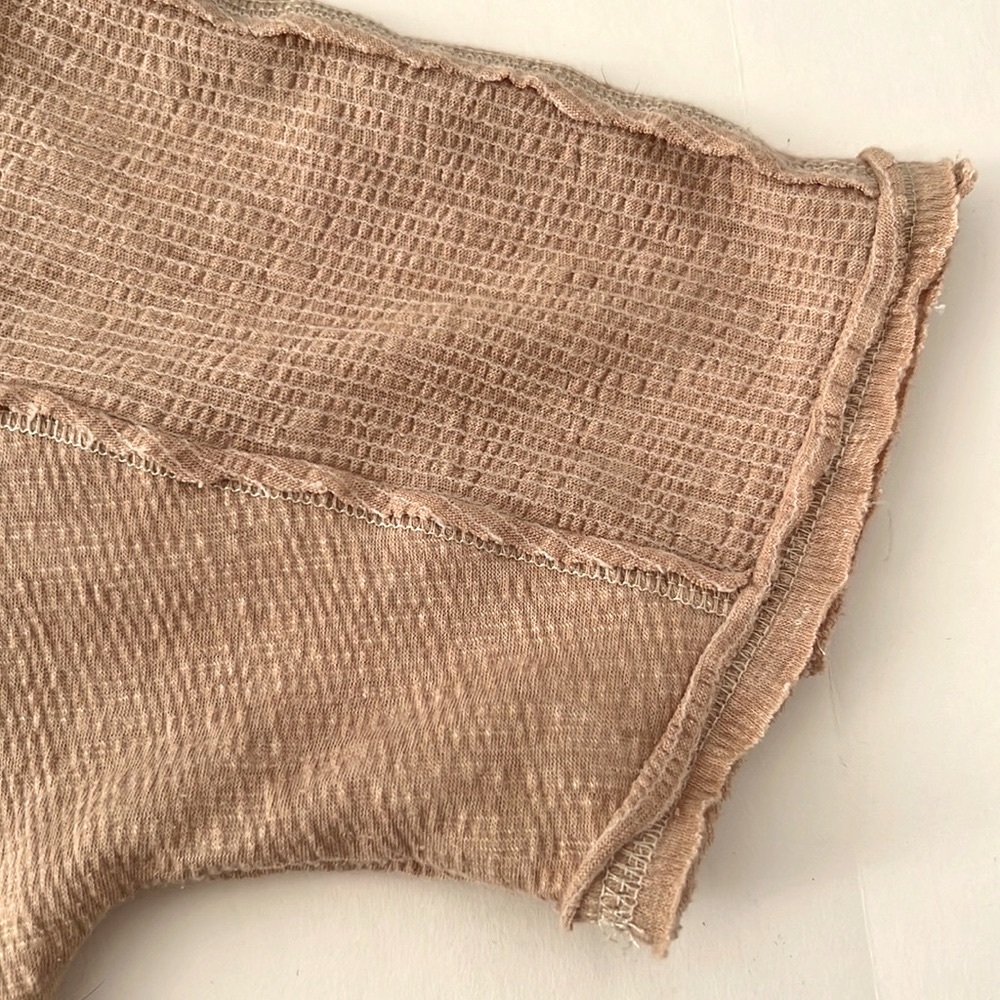 MARIA RERIO Ladies top blouse handkerchief hem lagenlook bougie beige size Small - Picture 14 of 16